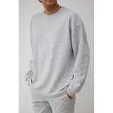 L/GRY1 | モールジャガードロゴ総柄トップス | AZUL BY MOUSSY