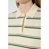 カシミヤミックスポロカラーボーダーニット | AZUL BY MOUSSY | 詳細画像11 