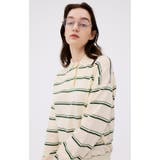 柄WHT5 | カシミヤミックスポロカラーボーダーニット | AZUL BY MOUSSY