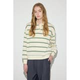 カシミヤミックスポロカラーボーダーニット | AZUL BY MOUSSY | 詳細画像4 