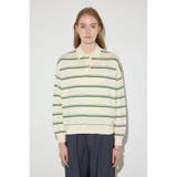 カシミヤミックスポロカラーボーダーニット | AZUL BY MOUSSY | 詳細画像8 