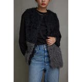 柄BLK5 | プードルフェイクファーベスト | AZUL BY MOUSSY