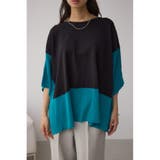 柄BLK5 | バイカラーワイドルーズニット | AZUL BY MOUSSY