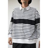 柄BLK5 | BIG BORDER RUGGER SHIRT | AZUL BY MOUSSY