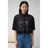 ハーフスリーブクロップドレースシャツ | AZUL BY MOUSSY | 詳細画像14