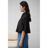 ハーフスリーブクロップドレースシャツ | AZUL BY MOUSSY | 詳細画像15