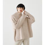 L/BEG1 | WIDE RIB H／N VOLUME KNIT TOPS | AZUL BY MOUSSY