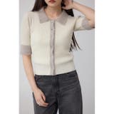 シャギーコンビポロニットトップス | AZUL BY MOUSSY | 詳細画像1 