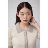 シャギーコンビポロニットトップス | AZUL BY MOUSSY | 詳細画像2 