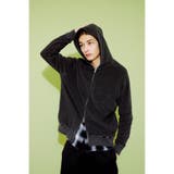 L/BLK1 | ソフトパイルジップアップフーディー | AZUL BY MOUSSY