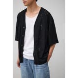 BLK | ダメージニット半袖カーディガン | AZUL BY MOUSSY
