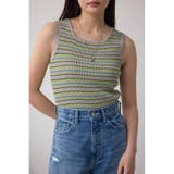 柄GRN5 | スクエアネックリブタンクトップ | AZUL BY MOUSSY