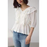 O/WHT1 | ラッフルショルダーブラウス | AZUL BY MOUSSY