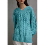 MINT | シェニールケーブルVネックニットトップス | AZUL BY MOUSSY
