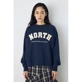 NVY | カレッジワッペンロゴ裏毛トップス | AZUL BY MOUSSY