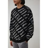柄BLK5 | 総柄ジャガードロゴニット | AZUL BY MOUSSY