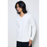 WHT | ヘビーワッフルVネックトップス | AZUL BY MOUSSY