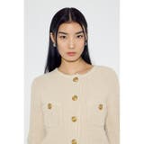 クルーネックツイードライクニットジャケット | AZUL BY MOUSSY | 詳細画像3 