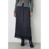 ドット裾レースサテンナロースカート | AZUL BY MOUSSY | 詳細画像9