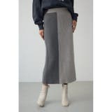 GRY | バイカラーIラインニットスカート | AZUL BY MOUSSY