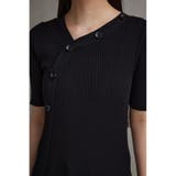 アシンメトリーボタン5分袖ニット | AZUL BY MOUSSY | 詳細画像8