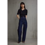 アシンメトリーボタン5分袖ニット | AZUL BY MOUSSY | 詳細画像4