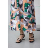 幾何学柄フレアワンピース | AZUL BY MOUSSY | 詳細画像21 