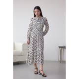 シアーチェックフラワー柄ワンピース | AZUL BY MOUSSY | 詳細画像3