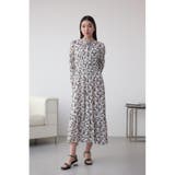 シアーチェックフラワー柄ワンピース | AZUL BY MOUSSY | 詳細画像4