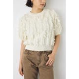 フリンジデザイン5分袖ニットトップス | AZUL BY MOUSSY | 詳細画像3