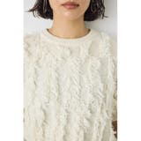 フリンジデザイン5分袖ニットトップス | AZUL BY MOUSSY | 詳細画像7