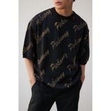 柄BLK5 | ゴールド総柄半袖ニットトップス | AZUL BY MOUSSY