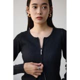 Wジップ配色リブカーディガン | AZUL BY MOUSSY | 詳細画像1
