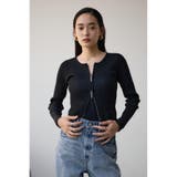 Wジップ配色リブカーディガン | AZUL BY MOUSSY | 詳細画像2