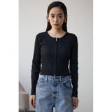 Wジップ配色リブカーディガン | AZUL BY MOUSSY | 詳細画像4