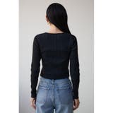 Wジップ配色リブカーディガン | AZUL BY MOUSSY | 詳細画像6