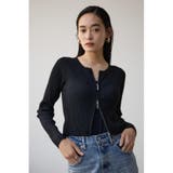 柄BLK5 | Wジップ配色リブカーディガン | AZUL BY MOUSSY