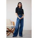 シアー切替5分袖リブニットトップス | AZUL BY MOUSSY | 詳細画像3