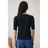 シアー切替5分袖リブニットトップス | AZUL BY MOUSSY | 詳細画像6