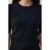 シアー切替5分袖リブニットトップス | AZUL BY MOUSSY | 詳細画像7