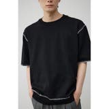BLK | ブランケットステッチ半袖ニット | AZUL BY MOUSSY