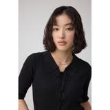 レースアップ5分袖ポロカラーニット | AZUL BY MOUSSY | 詳細画像10