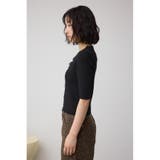 レースアップ5分袖ポロカラーニット | AZUL BY MOUSSY | 詳細画像14