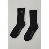 BLK | 1ポイント刺繍ロングソックス | AZUL BY MOUSSY