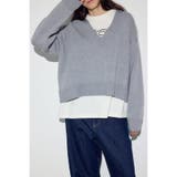 T.GRY | スウェットライクVネックニット | AZUL BY MOUSSY