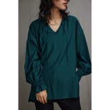 D/GRN3 | スキッパーギャザーブラウス | AZUL BY MOUSSY