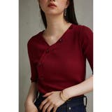アシンメトリーボタン5分袖ニット | AZUL BY MOUSSY | 詳細画像31