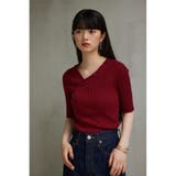 アシンメトリーボタン5分袖ニット | AZUL BY MOUSSY | 詳細画像33