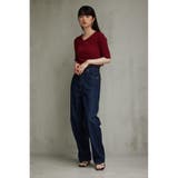 アシンメトリーボタン5分袖ニット | AZUL BY MOUSSY | 詳細画像34