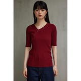 アシンメトリーボタン5分袖ニット | AZUL BY MOUSSY | 詳細画像35